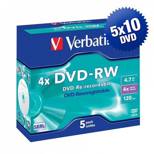 Dvd verbatim matt silver - 50, dvd+rw